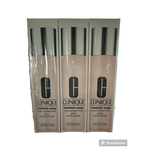 3 X Clinique Moisture Surge Hydrating Lotion 200ml 6.7oz each Full Size NIB - Picture 1 of 2